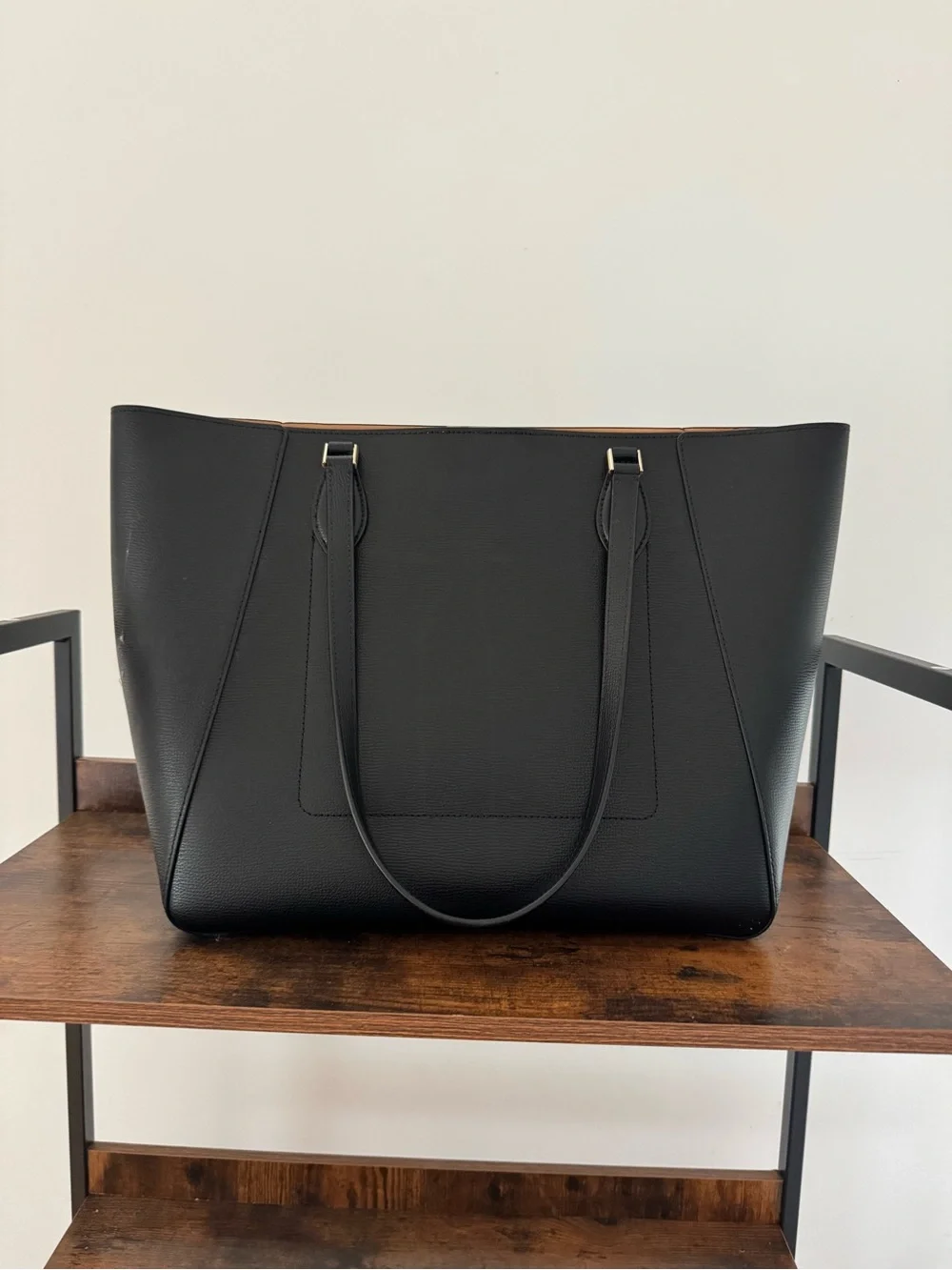 Kate Spade Black Leather Classic Tote with Gold Hardware